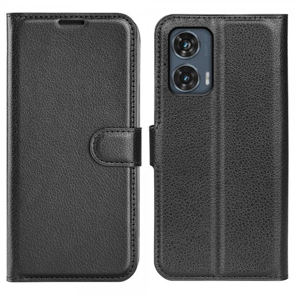 Motorola Edge 50 Fusion Kotelo Litsi Musta