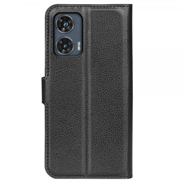Motorola Edge 50 Fusion Kotelo Litsi Musta