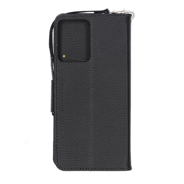 Motorola Moto E14 -kotelo jalustalla musta