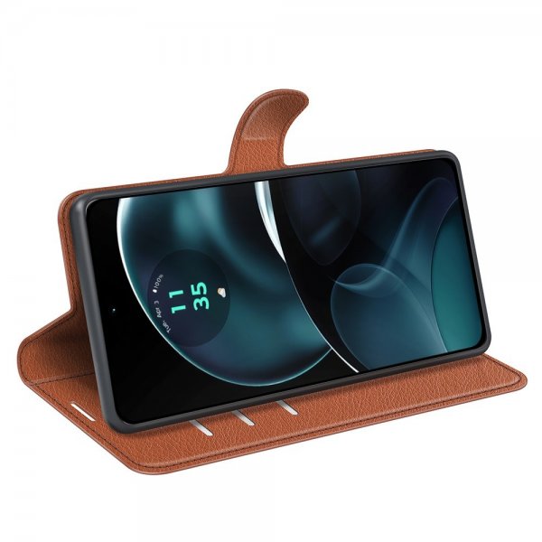 Motorola Moto G14 Suojakotelo Litsi Ruskea