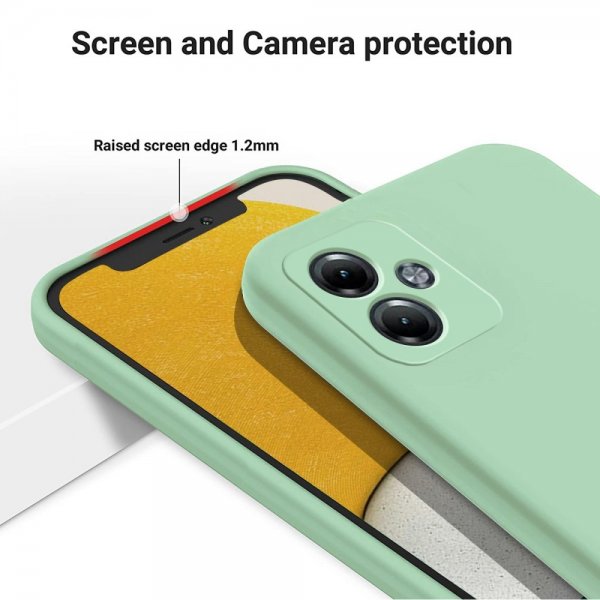 Motorola Moto G14 Suojakuori hihnalla, silikoni, vihreä