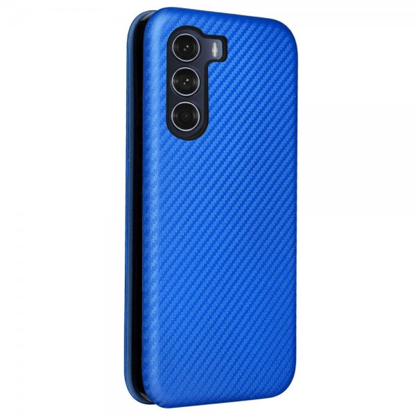 Motorola Moto G200 -suojakuori hiilikuitutekstuurilla, sininen