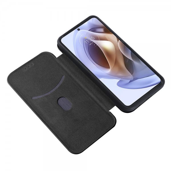 Motorola Moto G200 hiilikuitukuvioitu suojakuori, musta