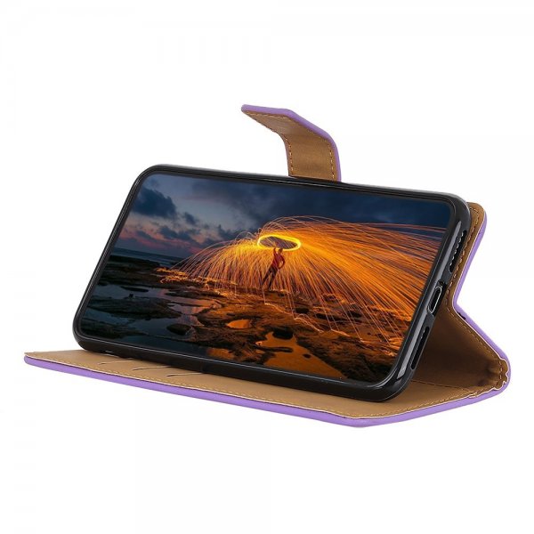 Motorola Moto G200 Suojakuori Nahkakuviointi Violetti
