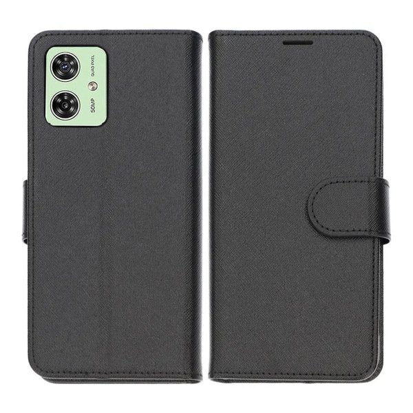 Motorola Moto G54 suojakotelo, jossa korttipaikka, musta