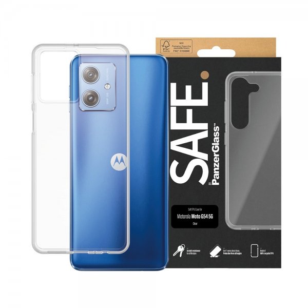 SAFE by PanzerGlass Motorola Moto G54 Kuori Pehmeä TPU-kotelo Läpinäkyvä