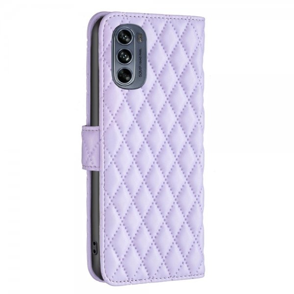 Motorola Moto G62 5G Kotelo Ruutukuvio Violetti