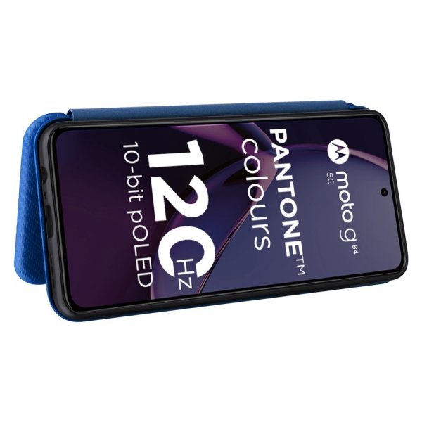 Motorola Moto G84 Kotelo Hiilikuitupinta Sininen