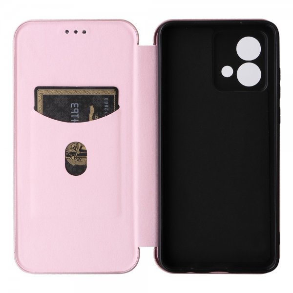 Motorola Moto G84 Hiilikuitukuvioitu Suojakuori Ruusukulta
