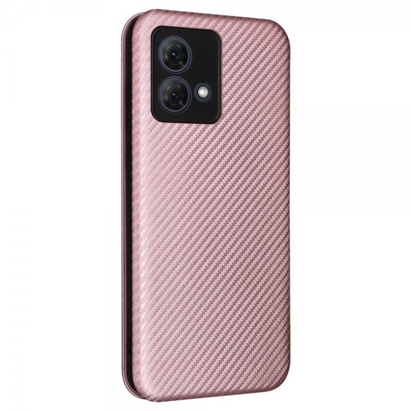 Motorola Moto G84 Hiilikuitukuvioitu Suojakuori Ruusukulta