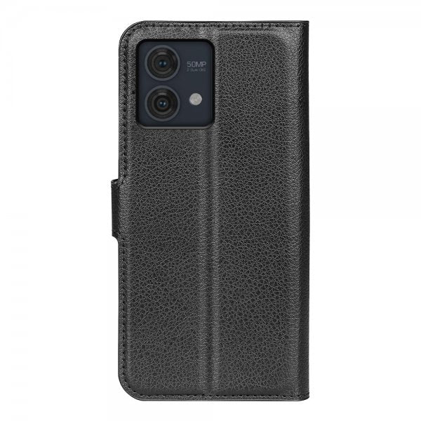 Motorola Moto G84 Litsi Nahkakotelo Musta