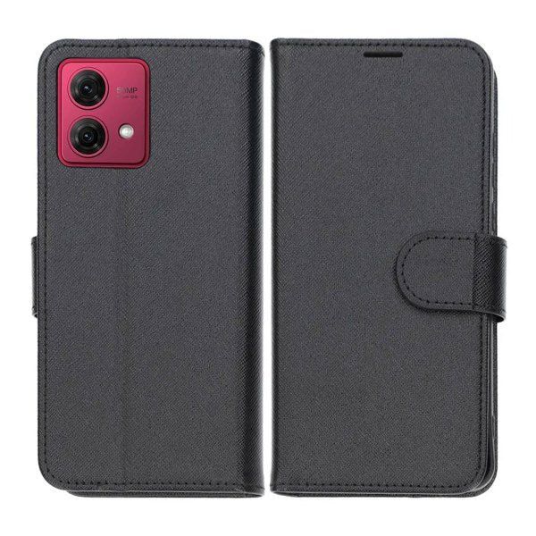 Motorola Moto G84 -jalustakuoret, mustat