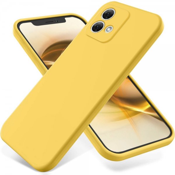 Motorola Moto G84 Kuoret hihnalla, silikoni, keltainen