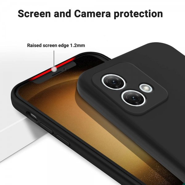 Motorola Moto G84 Kuoret hihnalla, silikoni, musta