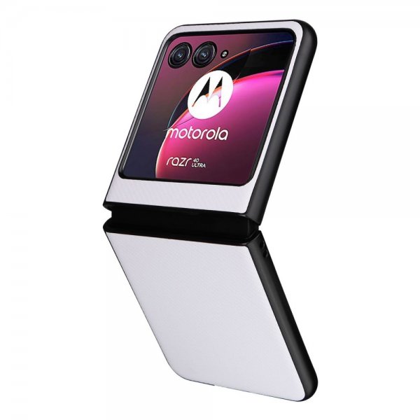 Motorola Razr 40 Ultra Kuori Hiilikuitukuvio Valkoinen
