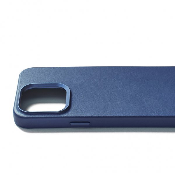 Mujjo iPhone 15 Pro Max -kotelo, täysin nahkainen kotelo MagSafe Monaco Blue