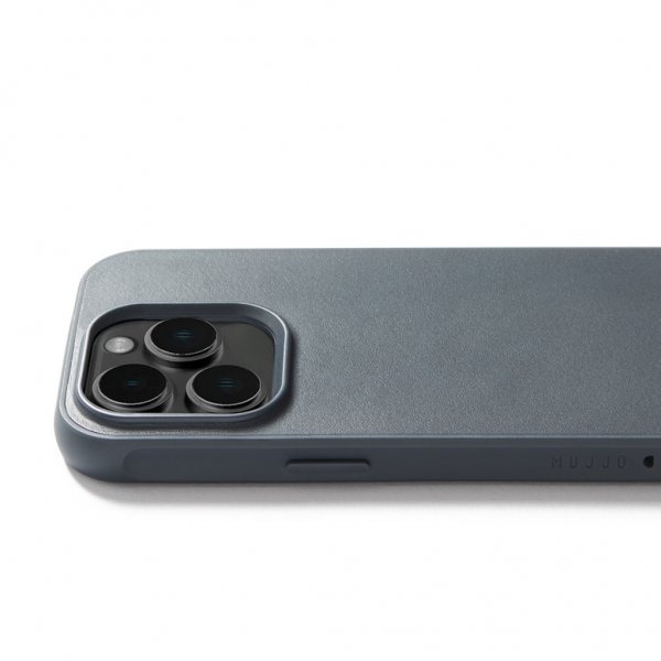 Mujjo iPhone 15 Pro -suojakuori Shield Case Steel Blue