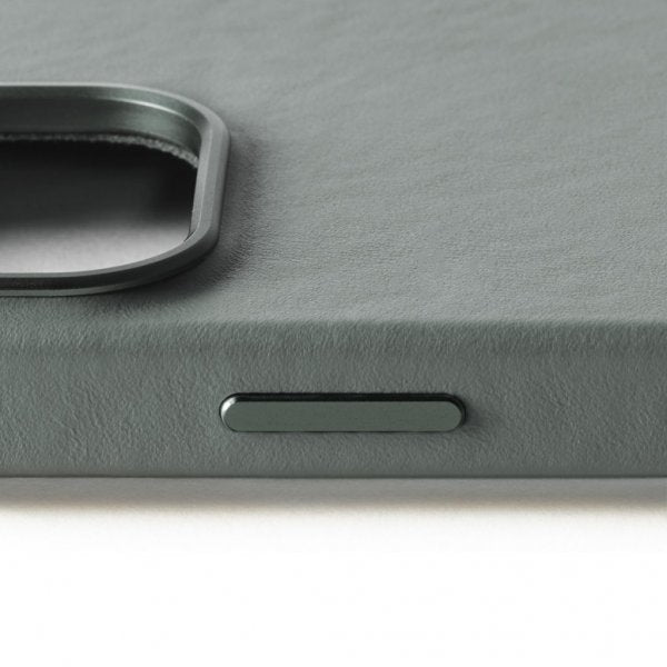 Mujjo iPhone 16 Pro -kotelo täysin nahkaa, Green Smoke