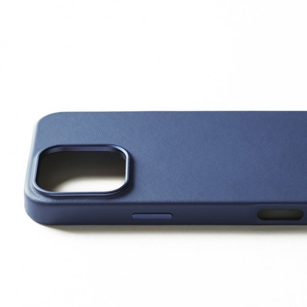 Mujjo iPhone 16 Pro Max -kotelo täysnahkainen Monaco Blue
