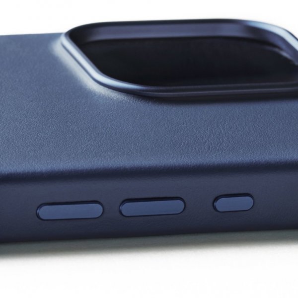 Mujjo iPhone 16 Pro Max -kotelo täysnahkainen Monaco Blue