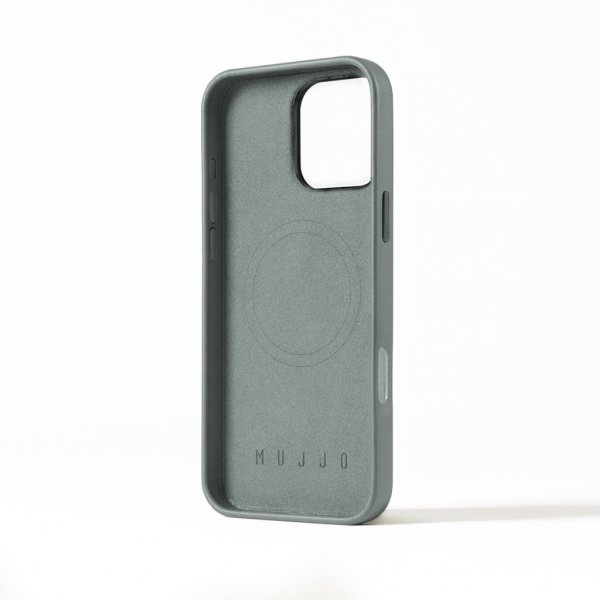 Mujjo iPhone 16 Pro Max -kotelo täysnahkaa, Green Smoke