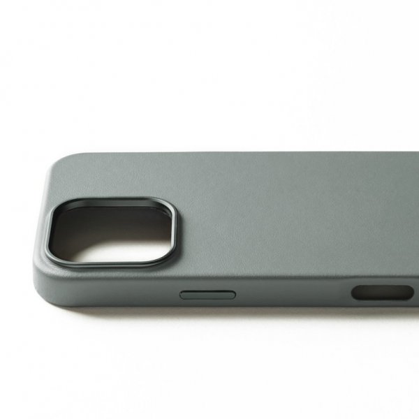 Mujjo iPhone 16 Pro Max -kotelo täysnahkaa, Green Smoke