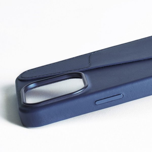 Mujjo iPhone 16 Pro Max Kuoret Täysnahkainen Lompakkokotelo Monaco Blue