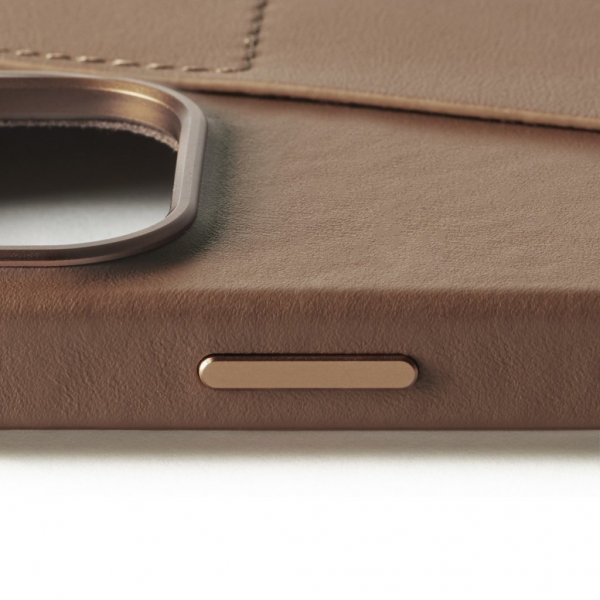 Mujjo iPhone 16 Pro Max -kotelo täysnahkainen lompakkokotelo, tummanruskea