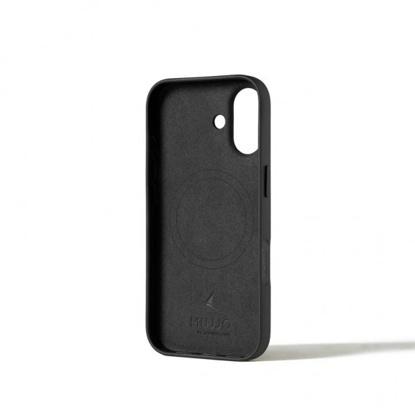 Mujjo iPhone 17 -suojakuori, kokonahkainen, MagSafe, musta