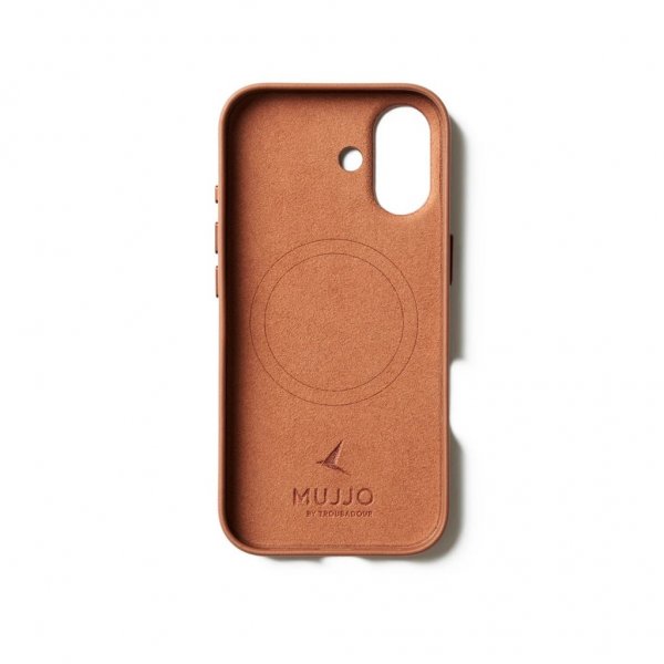 Mujjo iPhone 17 -kotelo, täysin nahkainen, MagSafe, Tan