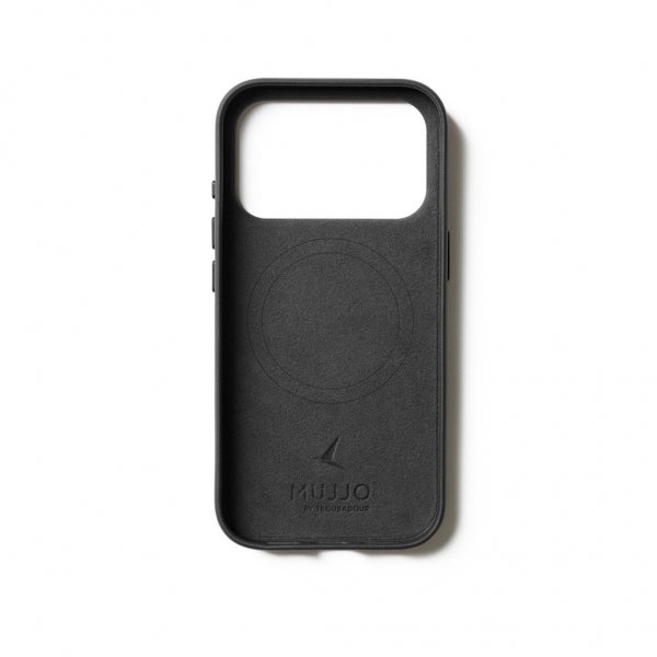 Mujjo iPhone 17 Pro -täysnahkakotelo MagSafe Musta