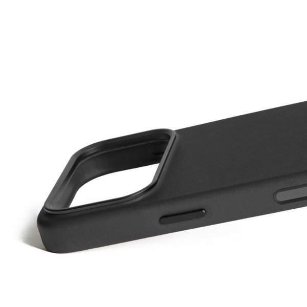Mujjo iPhone 17 Pro -täysnahkakotelo MagSafe Musta