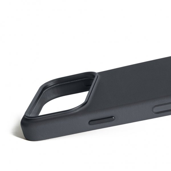 Mujjo iPhone 17 Pro -kuori, kokonahkainen kotelo MagSafe Basalt