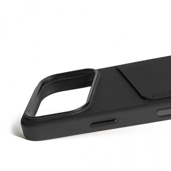 Mujjo iPhone 17 Pro Full Leather Wallet Case MagSafe Musta