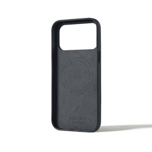 Mujjo iPhone 17 Pro Max -kuori, täysnahkainen, MagSafe, Basalt