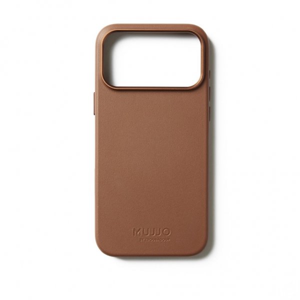 Mujjo iPhone 17 Pro Max -täysnahkakotelo MagSafella, ruskea