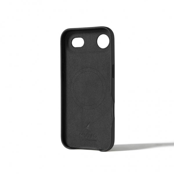 Mujjo iPhone Air-kotelo, täysnahkainen MagSafe-yhteensopiva suojakuori, musta