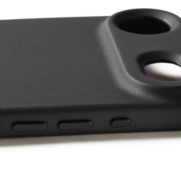 Mujjo iPhone Air-kotelo, täysnahkainen MagSafe-yhteensopiva suojakuori, musta
