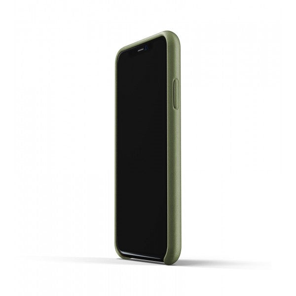 Mujjo iPhone Xr -kotelo (Full Leather Wallet Case, Olive)
