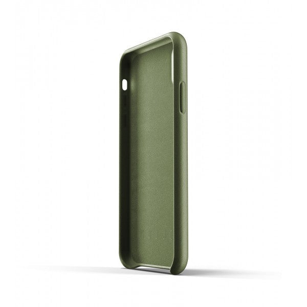 Mujjo iPhone Xr -kotelo (Full Leather Wallet Case, Olive)