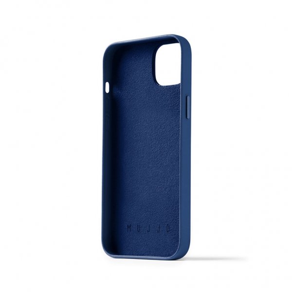 Mujjo iPhone 14 Plus Full Leather Wallet -suojakuori, Monaco Blue