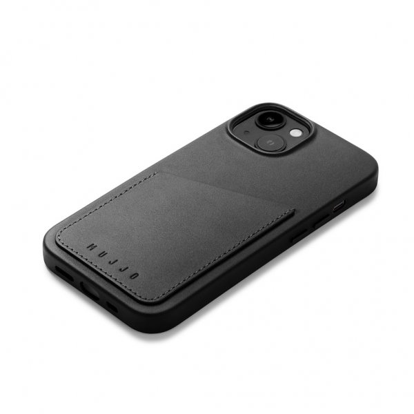 Mujjo iPhone 14 Full Leather Wallet Case - Monaco Blue