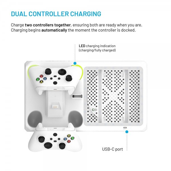 Kiinteä Monitoiminen Telakointiasema Xbox Series X/Series S Valkoinen