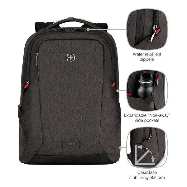 Wenger MX Professional 16" kannettavan tietokoneen reppu, harmaa