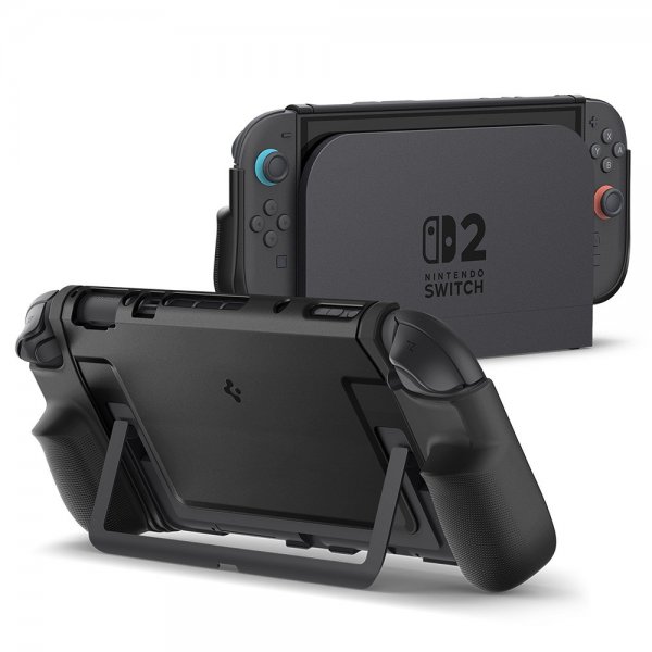 Spigen Nintendo Switch 2 -kuori, kaksoiskahva, musta