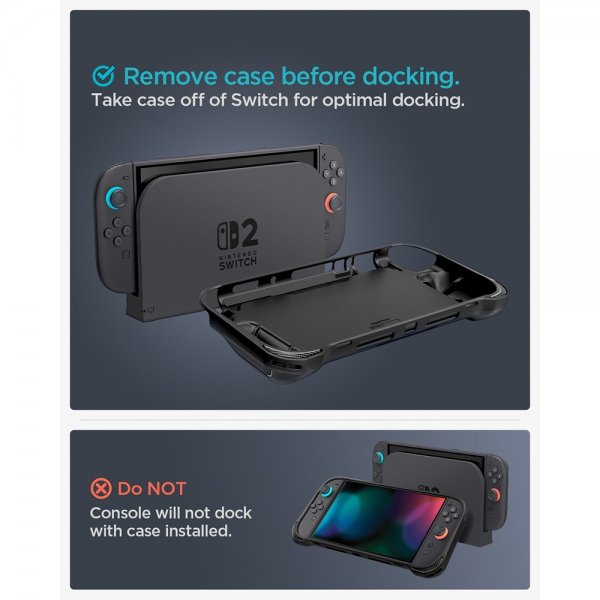 Spigen Nintendo Switch 2 -suojakuori Rugged Armor, mattamusta