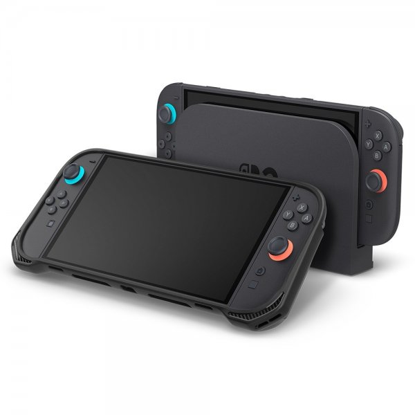Spigen Nintendo Switch 2 -suojakuori Rugged Armor, mattamusta