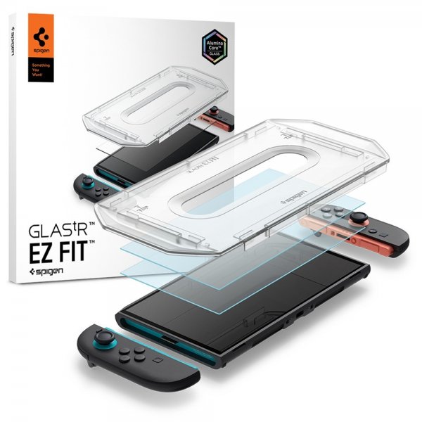 Spigen Nintendo Switch 2 -näytönsuoja GLAS.tR EZ Fit 2-pakkaus