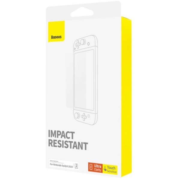Baseus Nintendo Switch lasinen näytönsuoja asennuskehyksellä 2 kpl