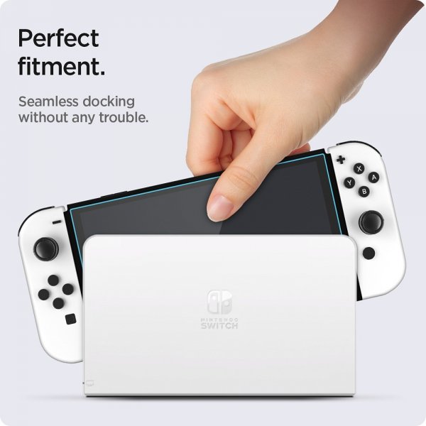 Spigen Nintendo Switch OLED -näytönsuoja GLAS.tR EZ Fit 2-pakkaus